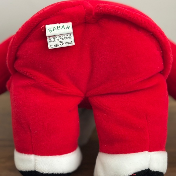 VINTAGE 1988 King BABAR Elephant Red Tuxedo Crown 14” Plush Christmas Toy Gund - Picture 10 of 14